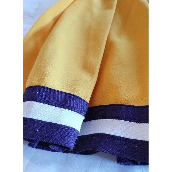 Vintage Dehen 1980s Pleated Cheerleading Skirt Gold Purple Cosplay Cheerleader - Picture 6 of 8